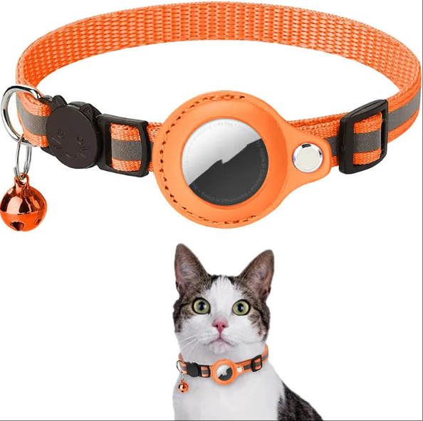 Porchlight reflective breakaway cat collar with tracker holder