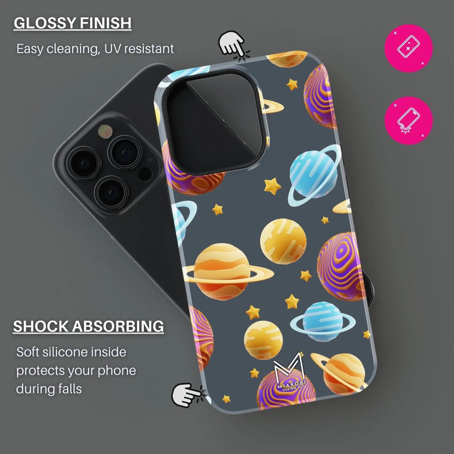 Cosmic Art Phone Case Protection Space Aesthetic Phone Case Series Gradient Mobile Cover Girl Wallet Mobile Phone Case Shockproof Protective