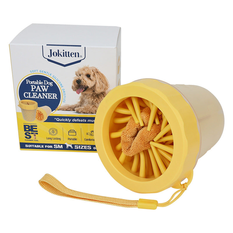 Doorwag paw cleaner cup, size S, standard cup (no lid), Yellow