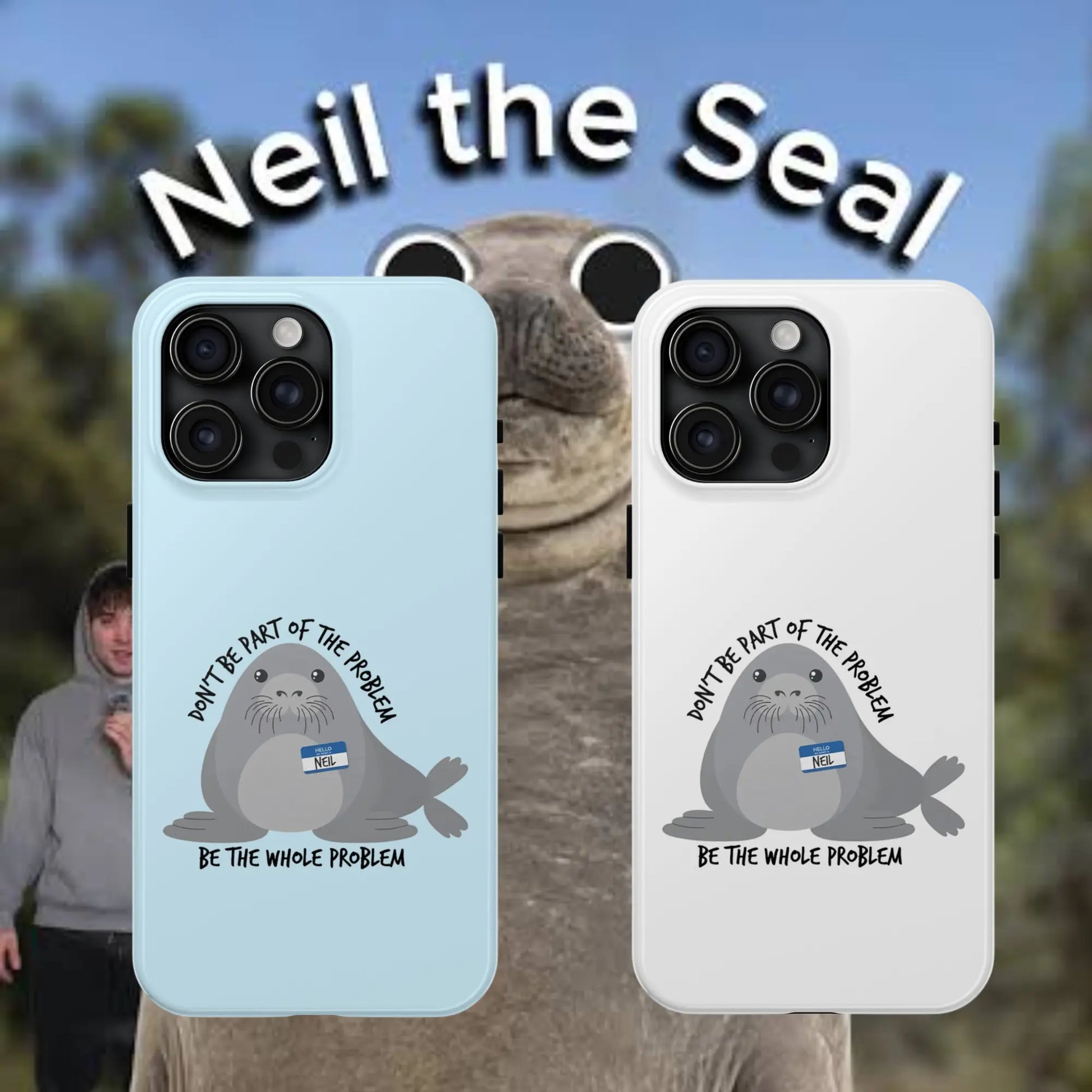 Neil the Seal Phone Case, Seal Phone Case, Cute Phone Case