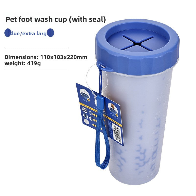 Doorwag paw cleaner cup, size XL, splash-proof lid, Blue