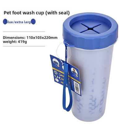 Doorwag paw cleaner cup, size XL, splash-proof lid, Blue