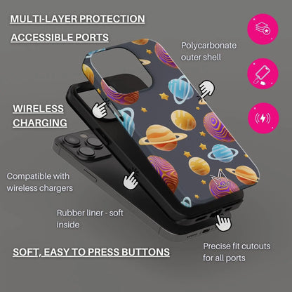 Cosmic Art Phone Case Protection Space Aesthetic Phone Case Series Gradient Mobile Cover Girl Wallet Mobile Phone Case Shockproof Protective