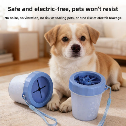 Doorwag paw cleaner cup for dogs with towel